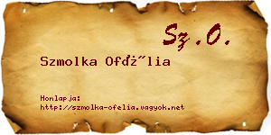 Szmolka Ofélia névjegykártya
